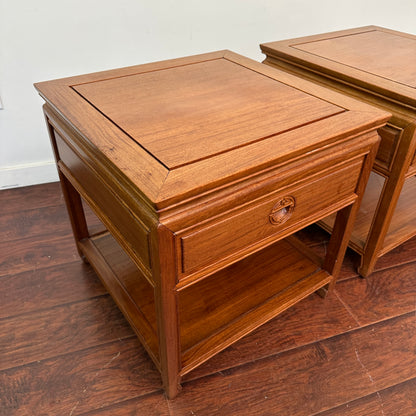 Ming Style Asian Rosewood Side Tables (x2)