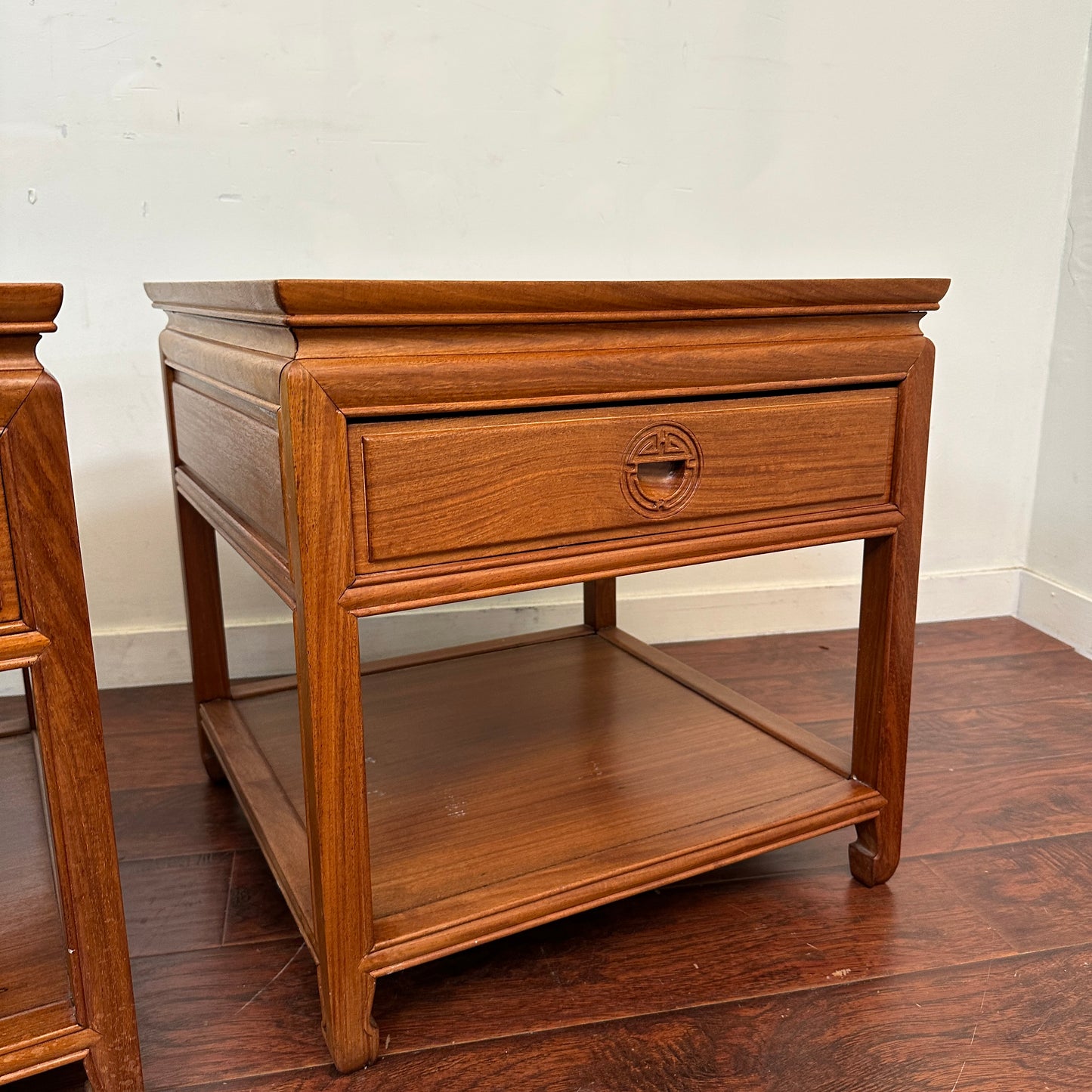 Ming Style Asian Rosewood Side Tables (x2)