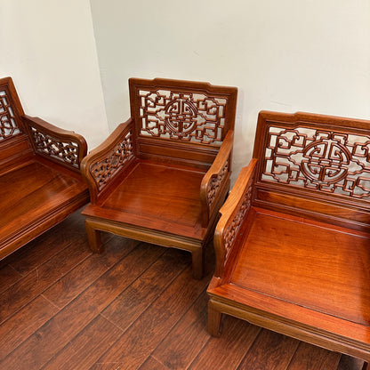 Ming Style Asian Rosewood Sofa Set