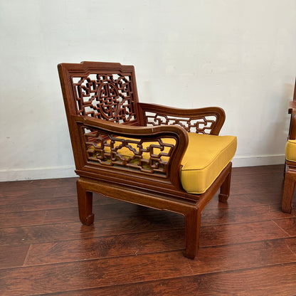 Ming Style Asian Rosewood Accent Chairs (x2)