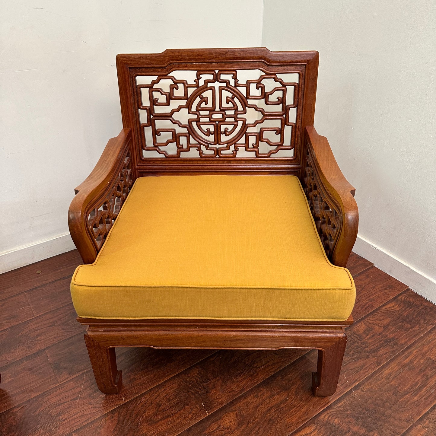 Ming Style Asian Rosewood Accent Chairs (x2)