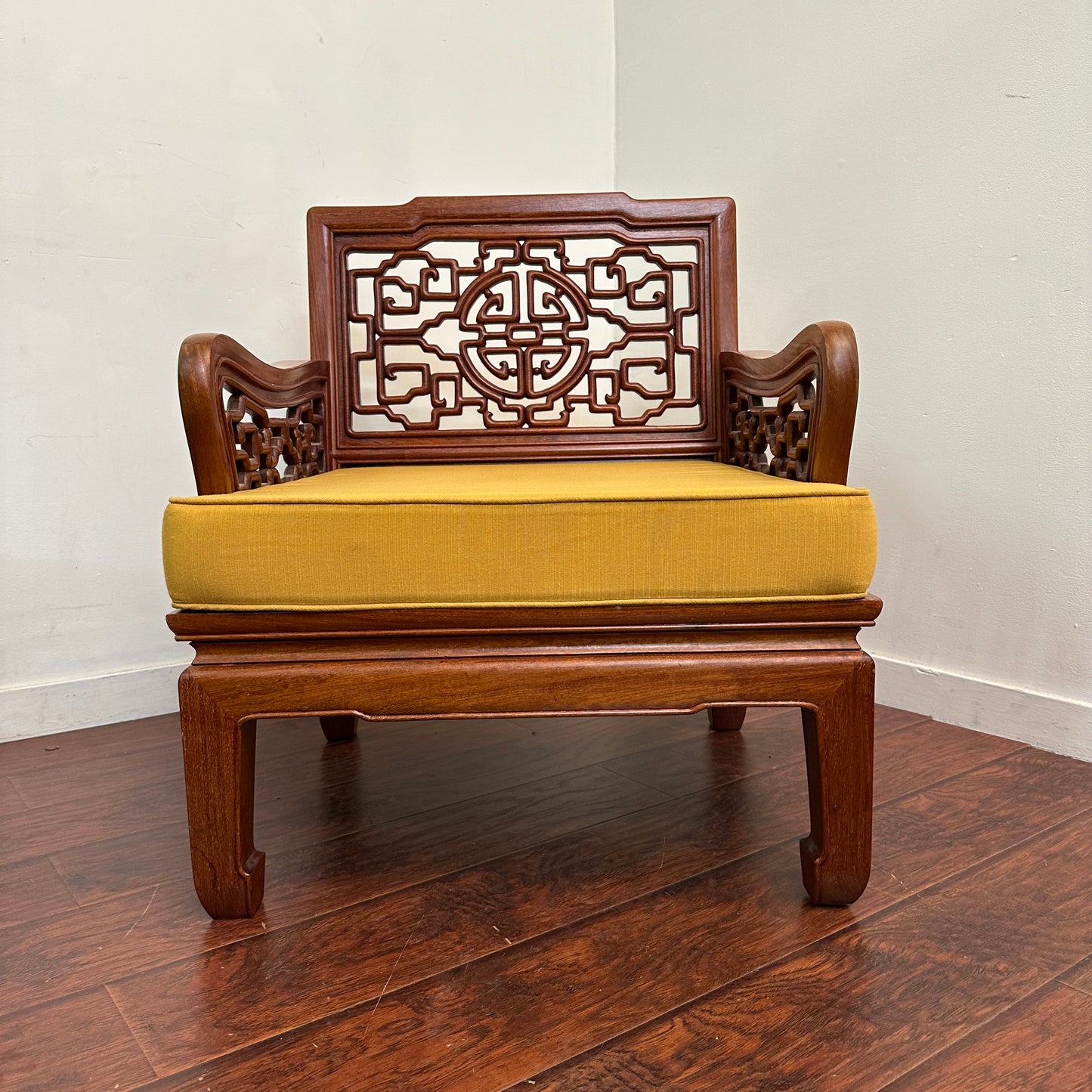 Ming Style Asian Rosewood Accent Chairs (x2)