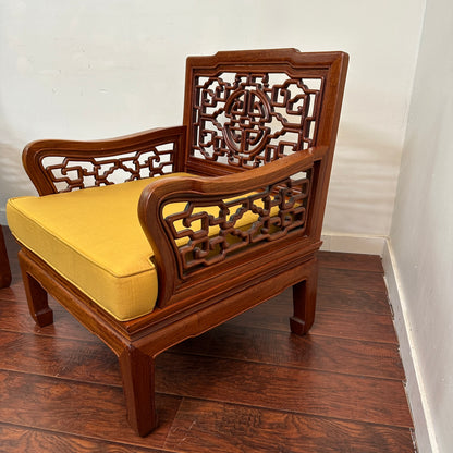 Ming Style Asian Rosewood Accent Chairs (x2)