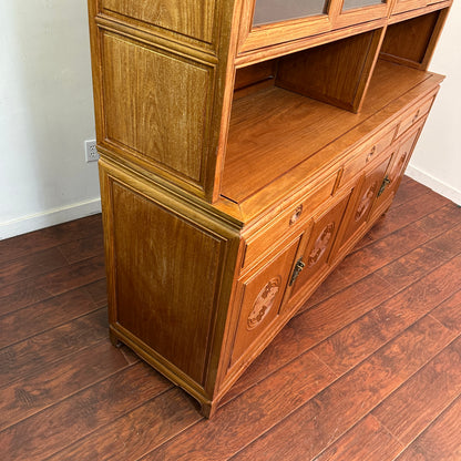 Oriental Ming Asian Rosewood Display Cabinet