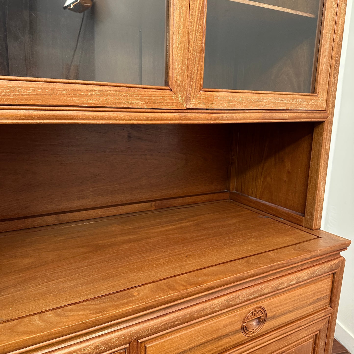 Oriental Ming Asian Rosewood Display Cabinet