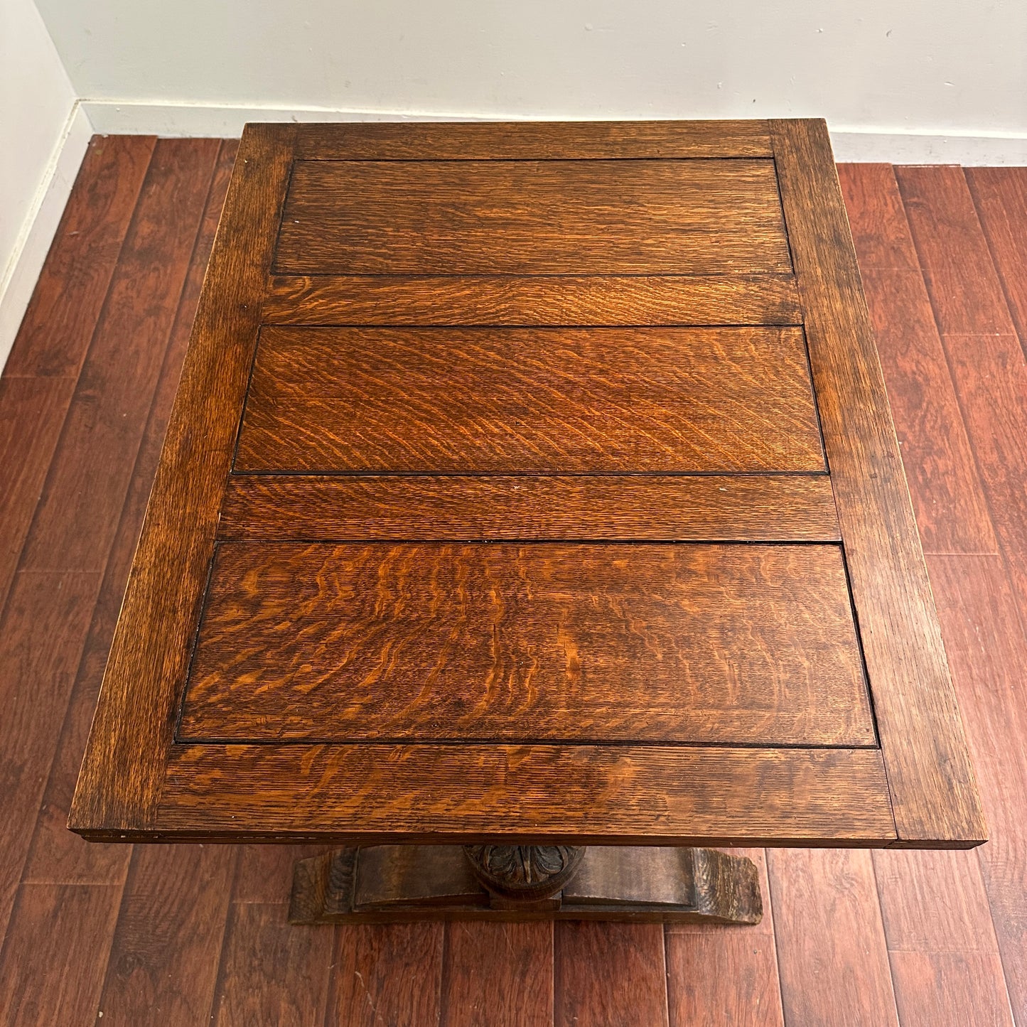 1900's Solid Oak Draw Leaf Dining Table