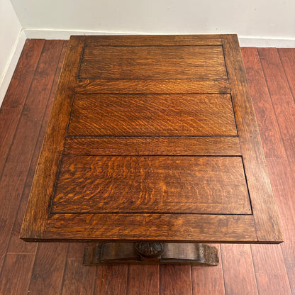 1900's Solid Oak Draw Leaf Dining Table