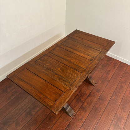 1900's Solid Oak Draw Leaf Dining Table