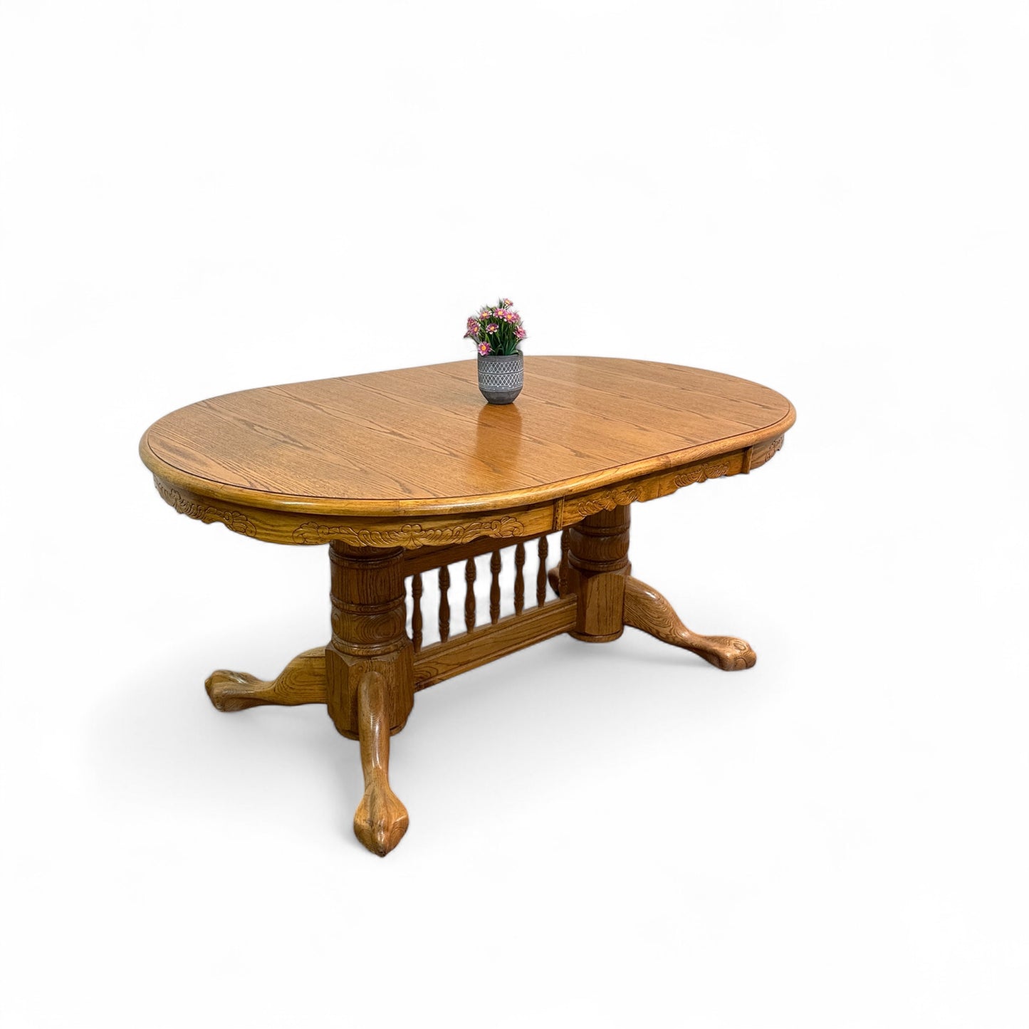 Vintage Extendable Oak  Wood Dining Table