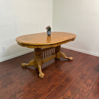 Vintage Extendable Oak  Wood Dining Table