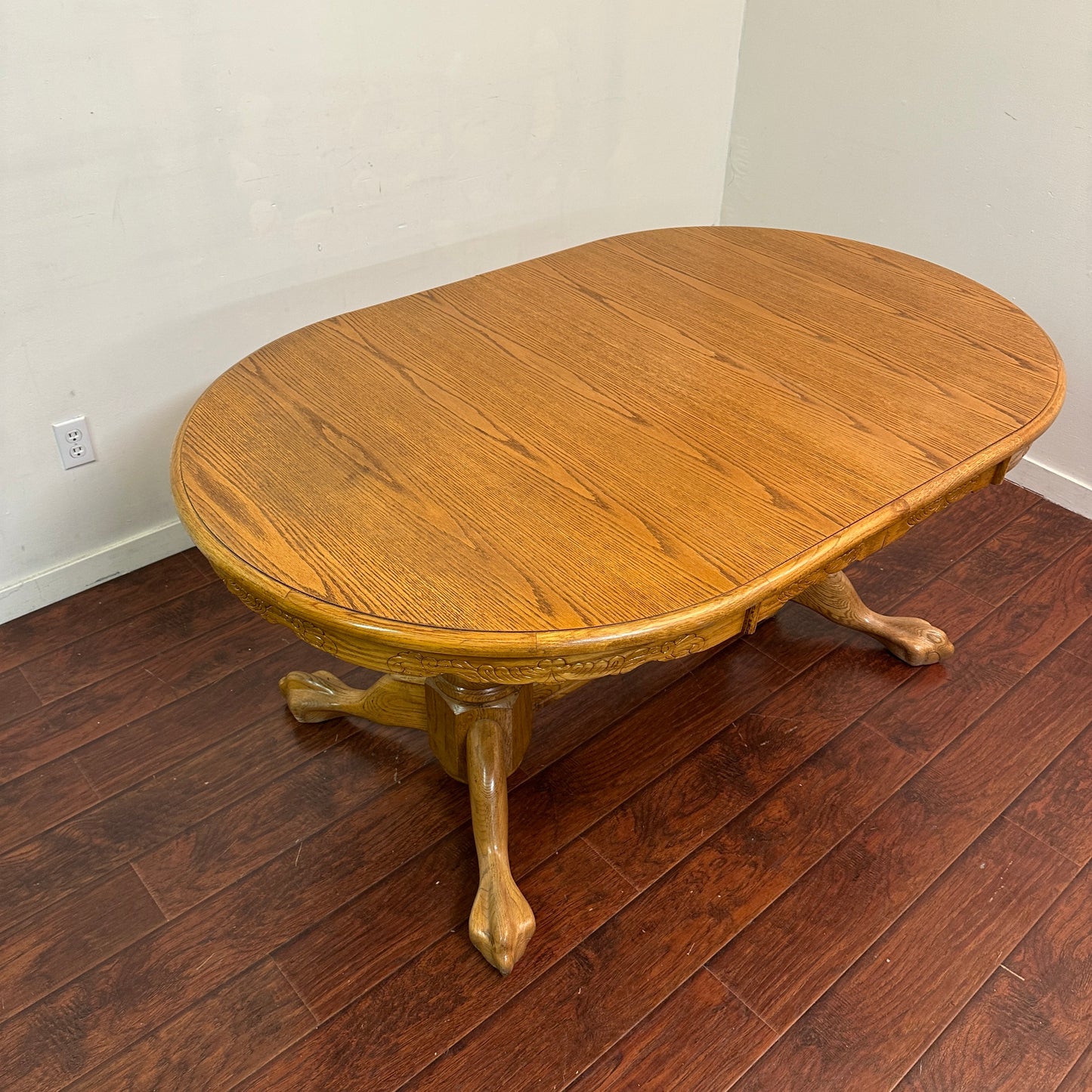 Vintage Extendable Oak  Wood Dining Table