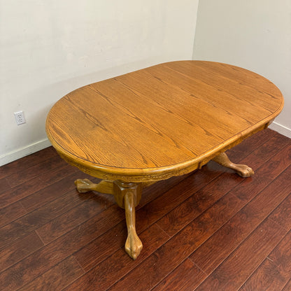 Vintage Extendable Oak  Wood Dining Table