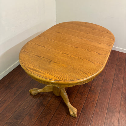 Vintage Extendable Oak  Wood Dining Table