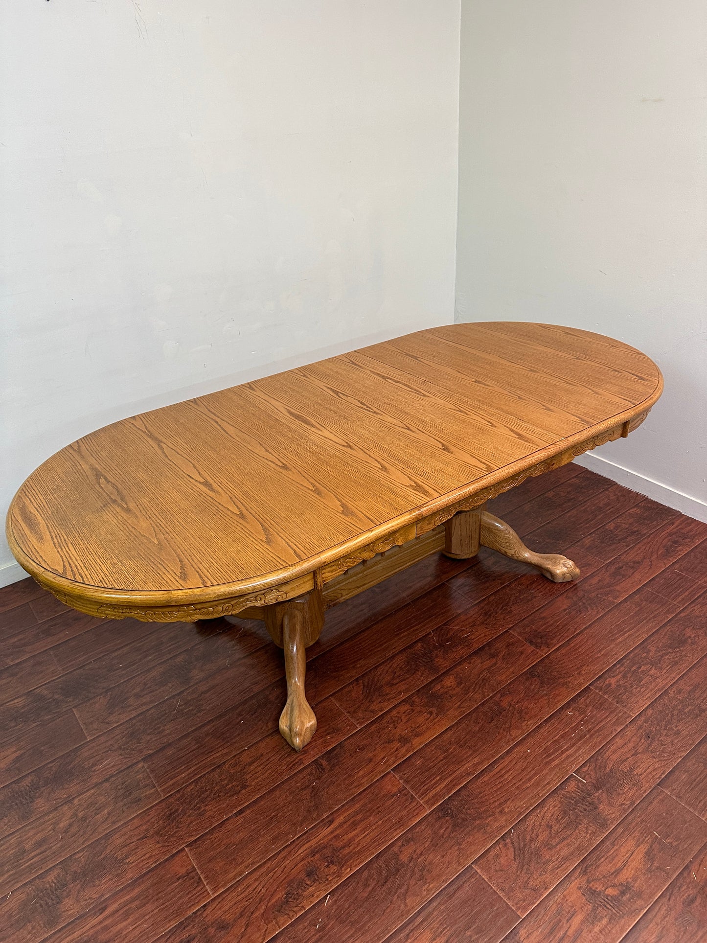 Vintage Extendable Oak  Wood Dining Table