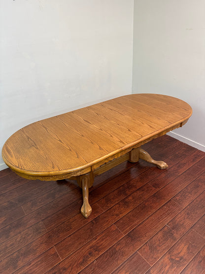 Vintage Extendable Oak  Wood Dining Table