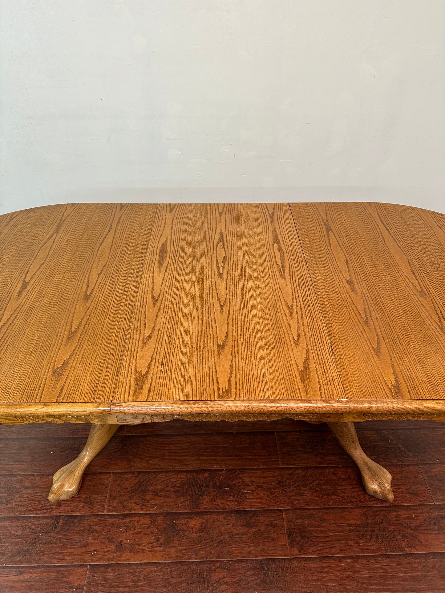 Vintage Extendable Oak  Wood Dining Table