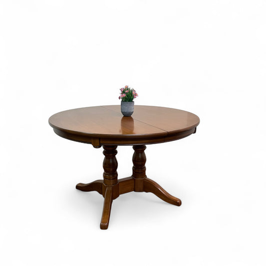 Vintage Extendable Round Maple Dining Table
