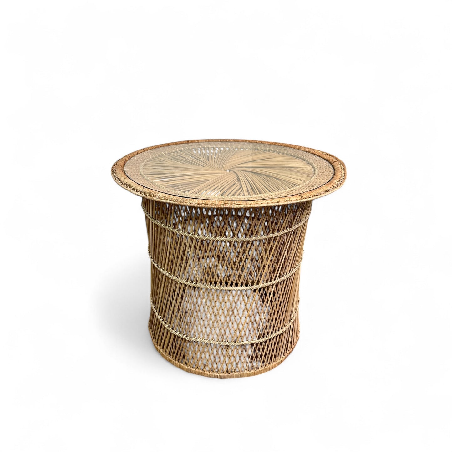 Mid 20th Century Wicker Round Table