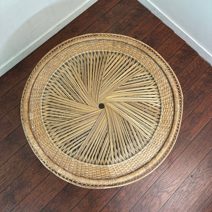 Mid 20th Century Wicker Round Table