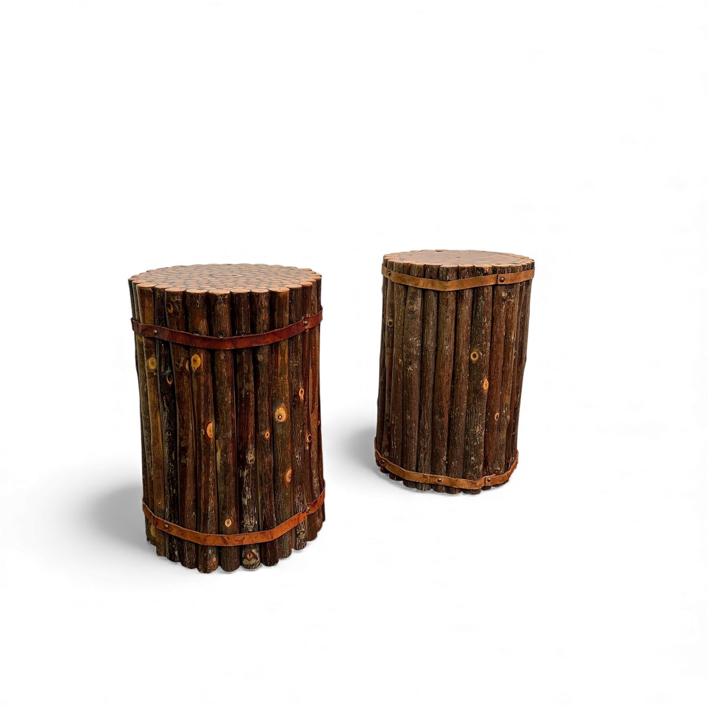 Old Hickory Wooden Side Tables (x2)