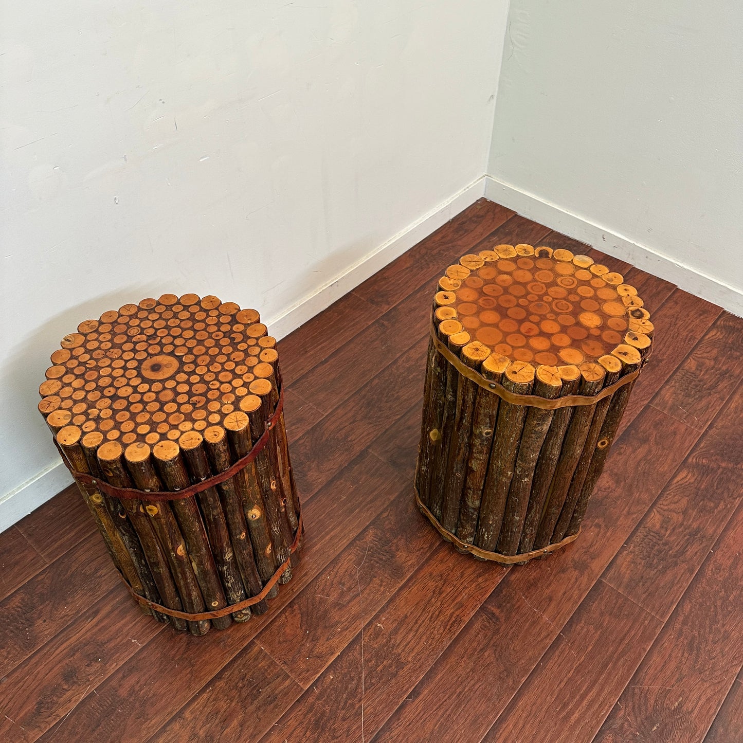 Old Hickory Wooden Side Tables (x2)