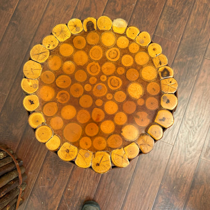 Old Hickory Wooden Side Tables (x2)