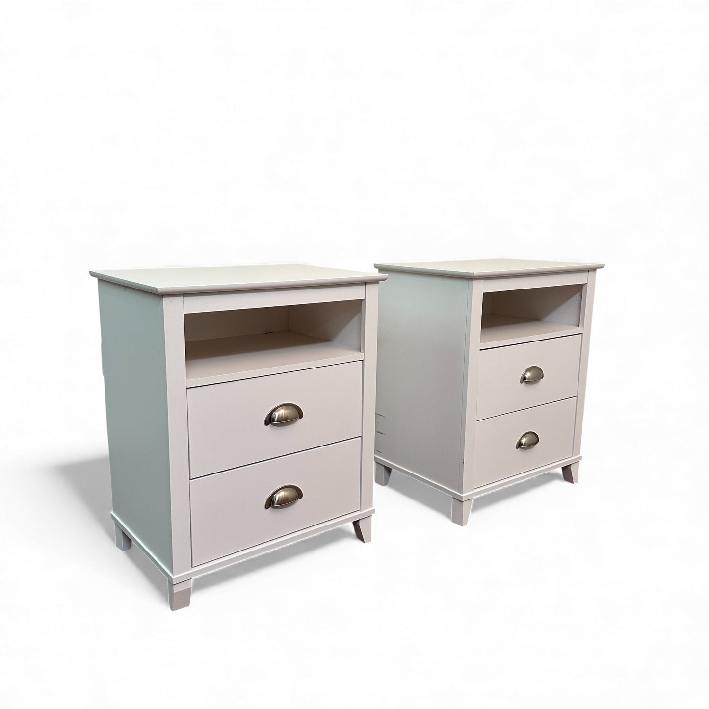White 2-Drawers Nightstand (x2)
