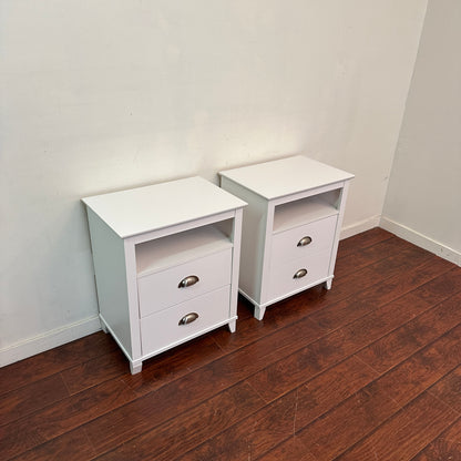 White 2-Drawers Nightstand (x2)