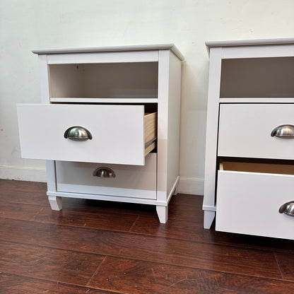 White 2-Drawers Nightstand (x2)