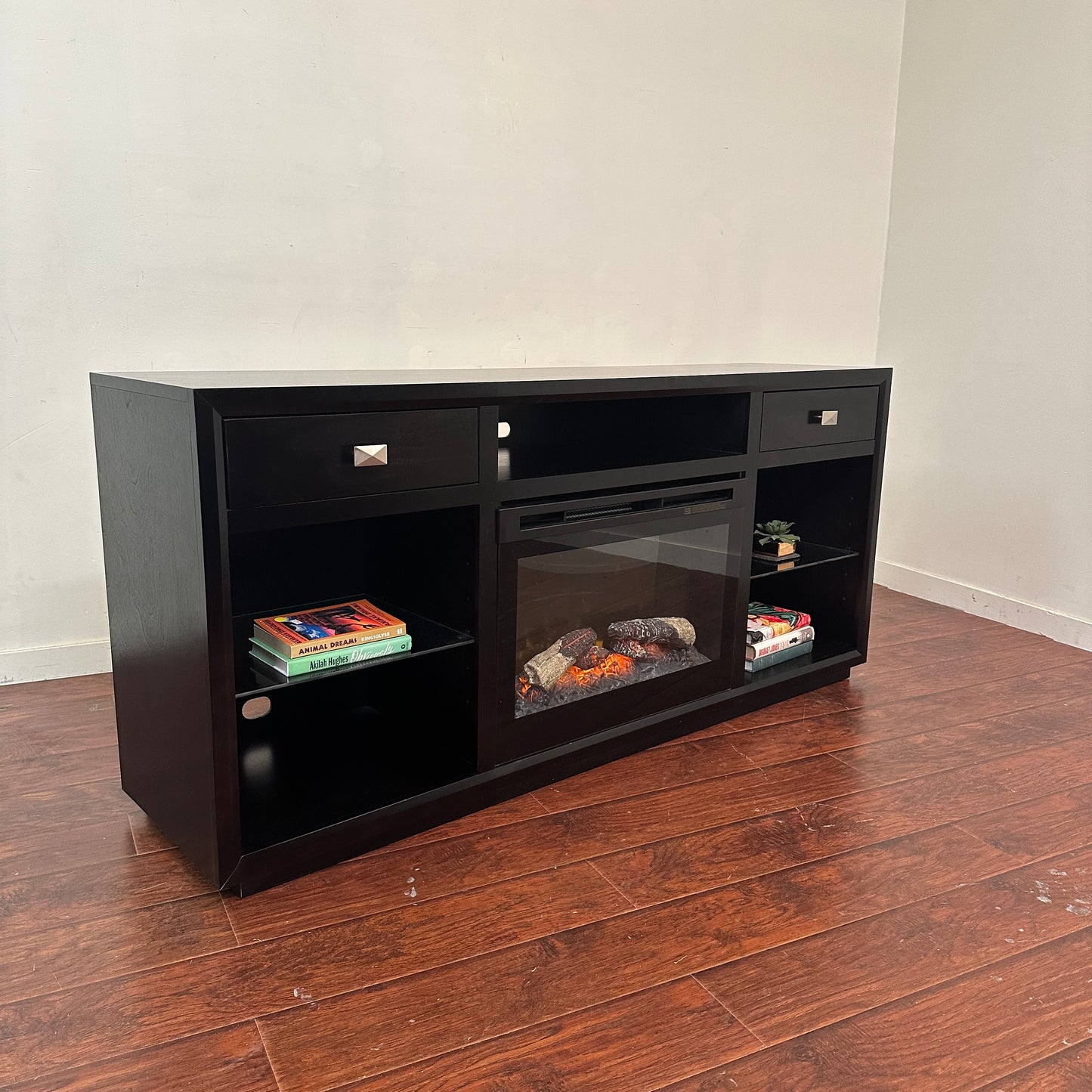 Buhler Freestanding TV stand with Fireplace