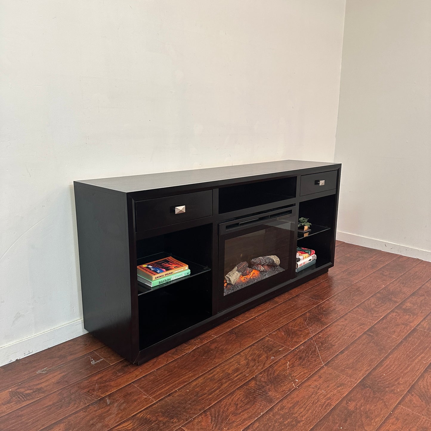 Buhler Freestanding TV stand with Fireplace