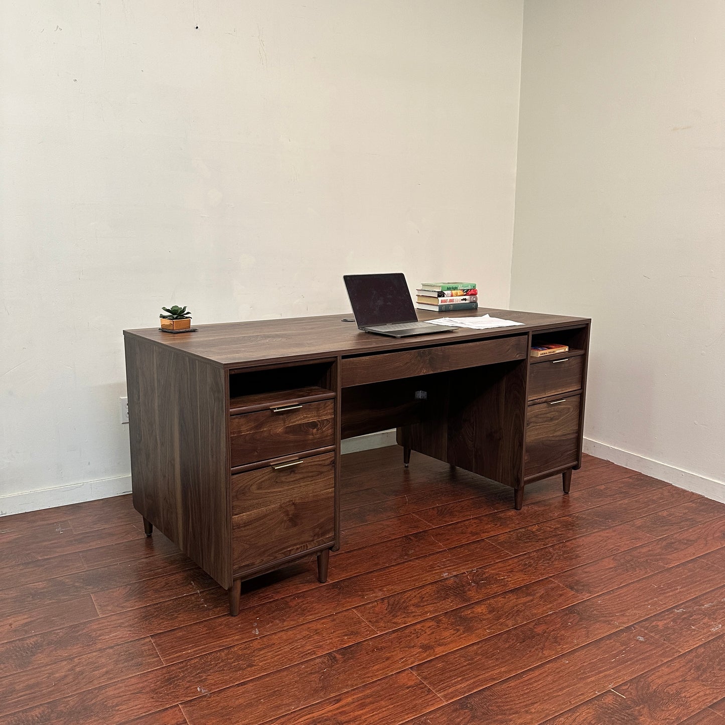 Sauder Walnut Executive Desk