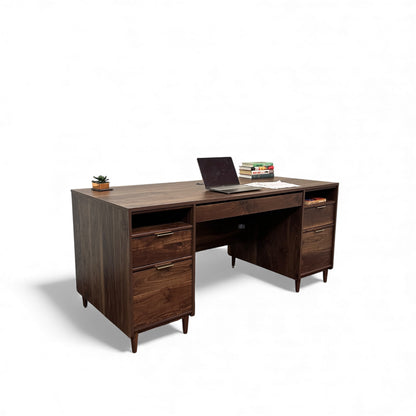 Sauder Walnut Executive Desk