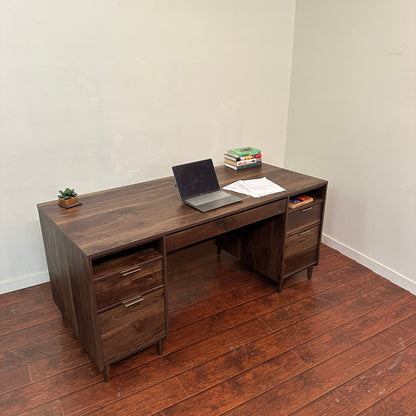Sauder Walnut Executive Desk
