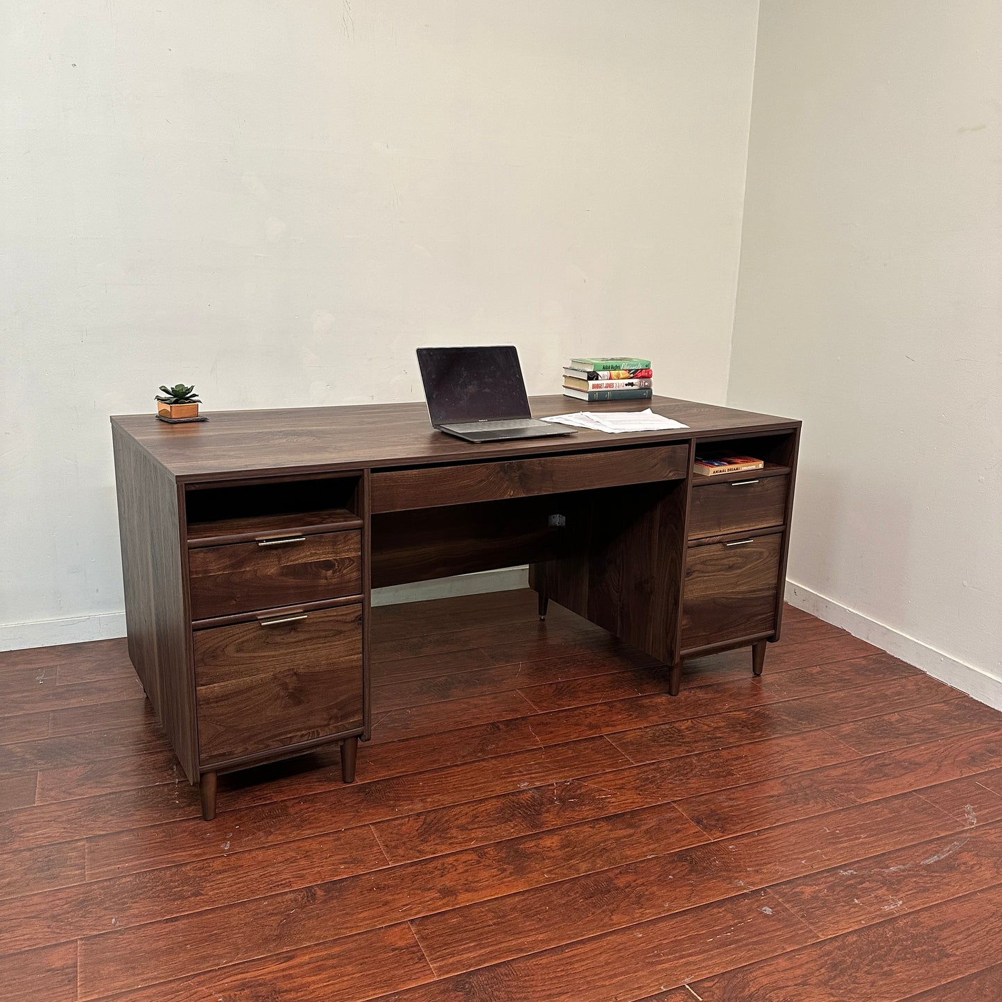 Sauder Walnut Executive Desk