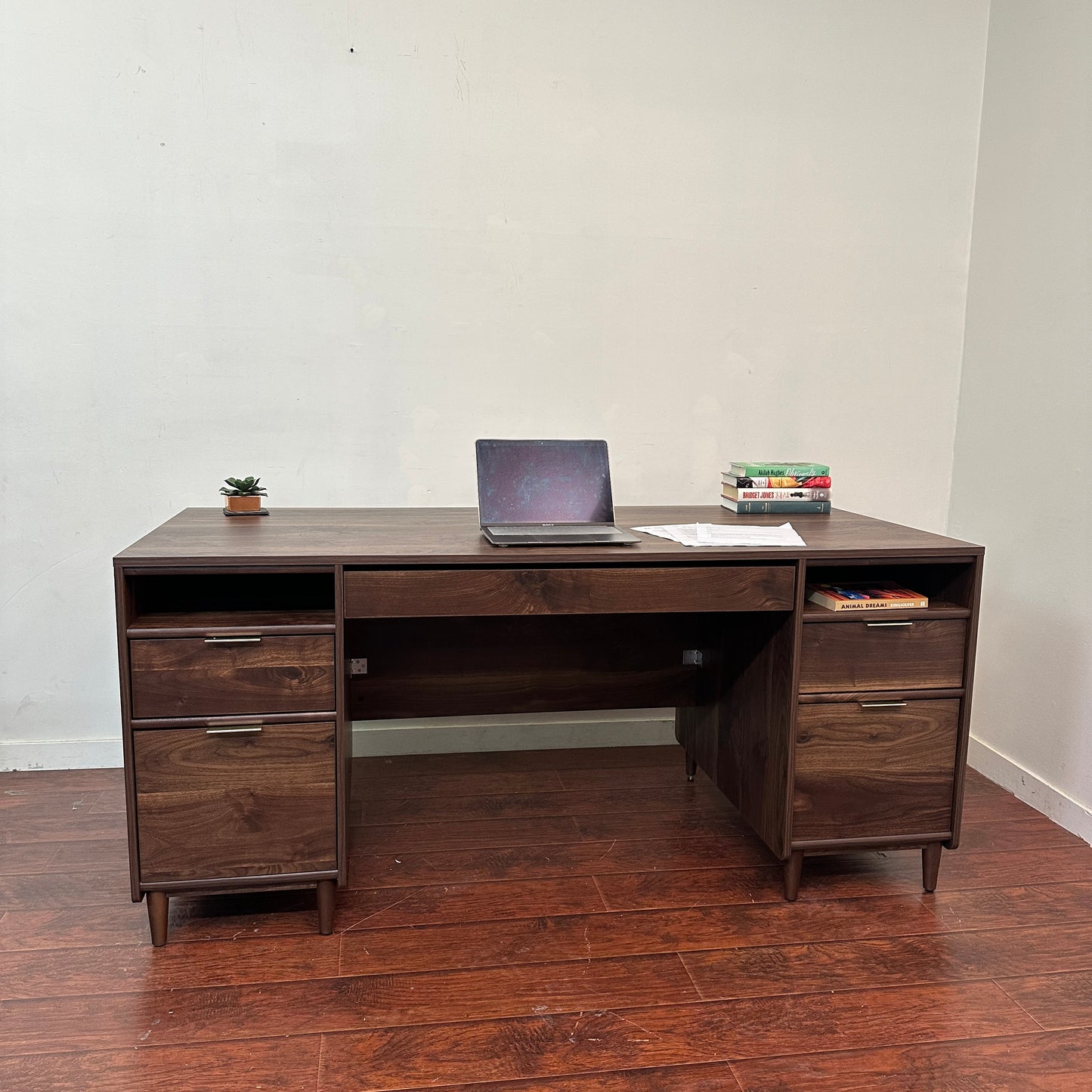 Sauder Walnut Executive Desk