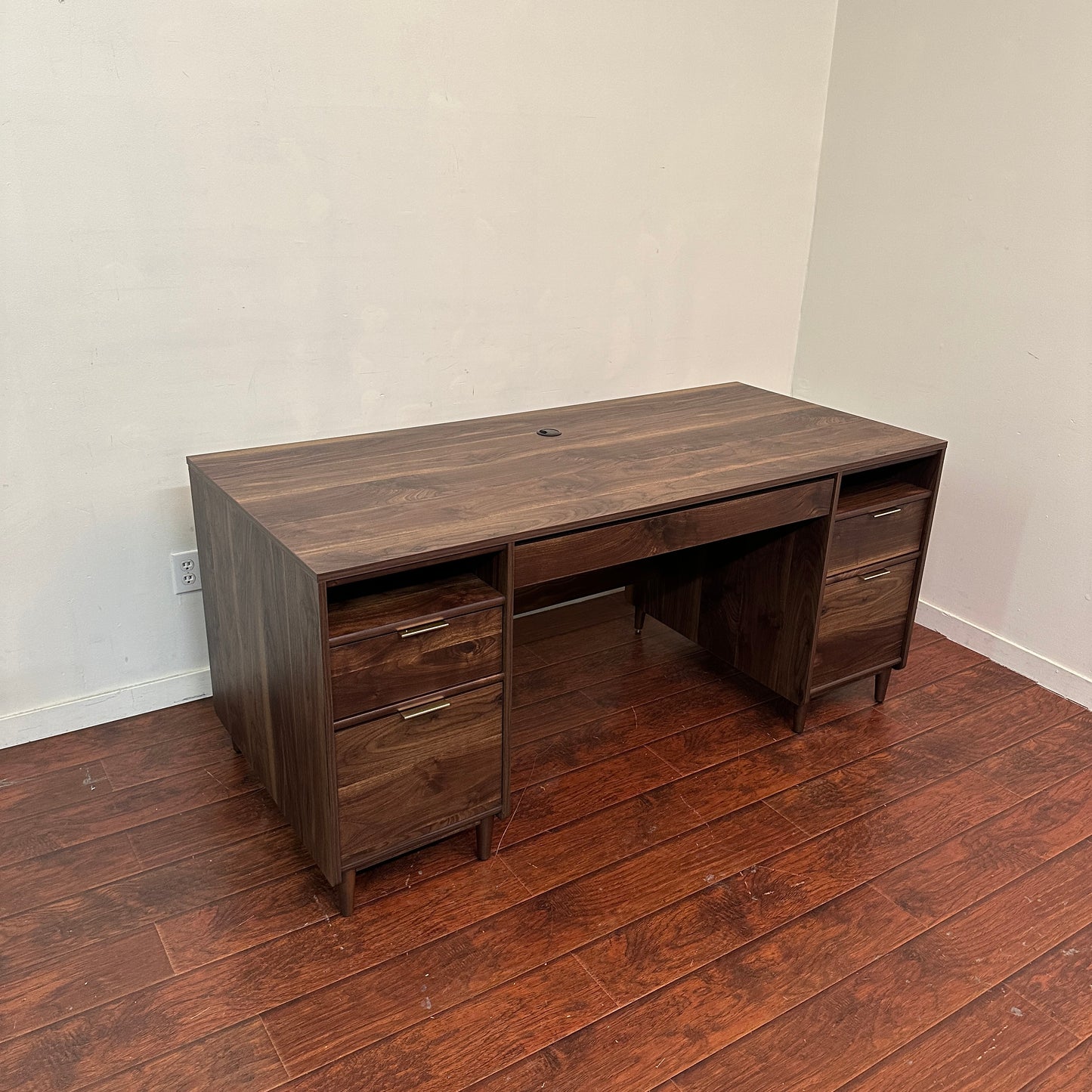 Sauder Walnut Executive Desk