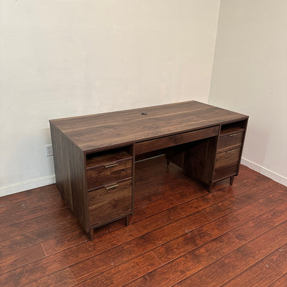 Sauder Walnut Executive Desk