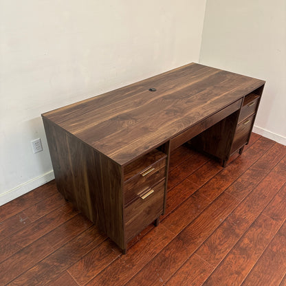 Sauder Walnut Executive Desk