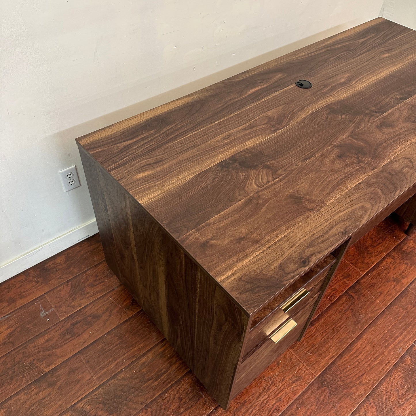 Sauder Walnut Executive Desk