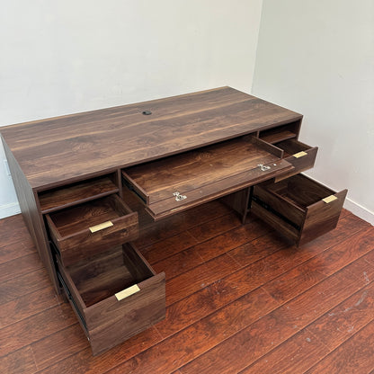 Sauder Walnut Executive Desk