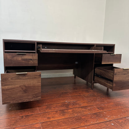 Sauder Walnut Executive Desk