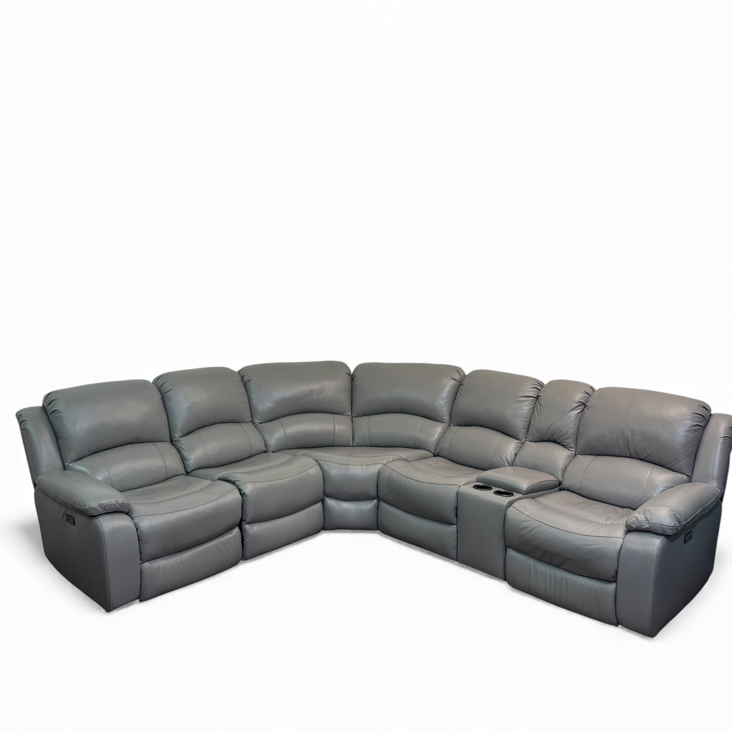 Marcel 6-Piece Genuine Leather Power Reclining Sectional