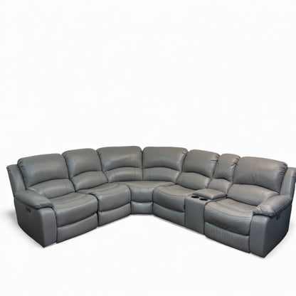 Marcel 6-Piece Genuine Leather Power Reclining Sectional