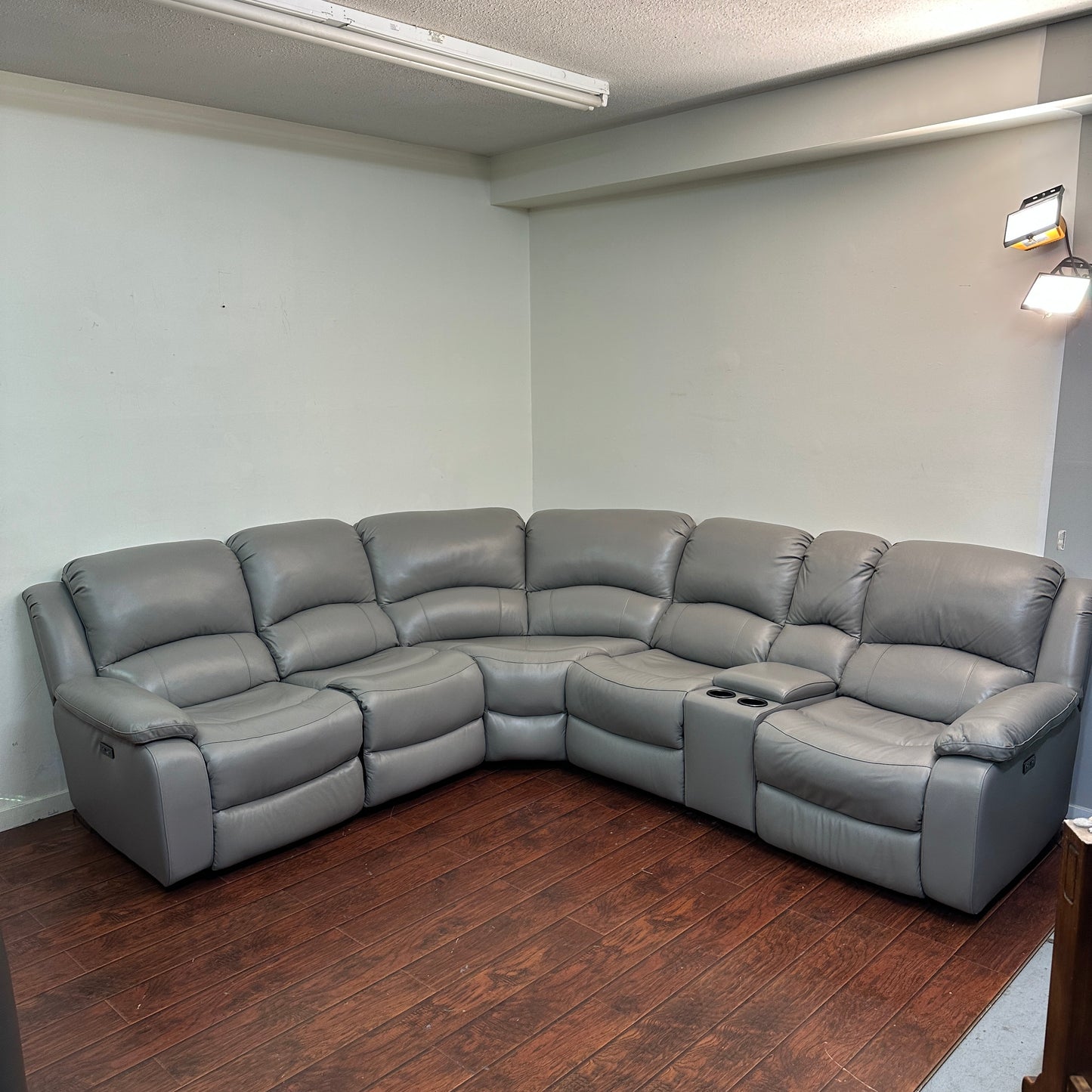 Marcel 6-Piece Genuine Leather Power Reclining Sectional