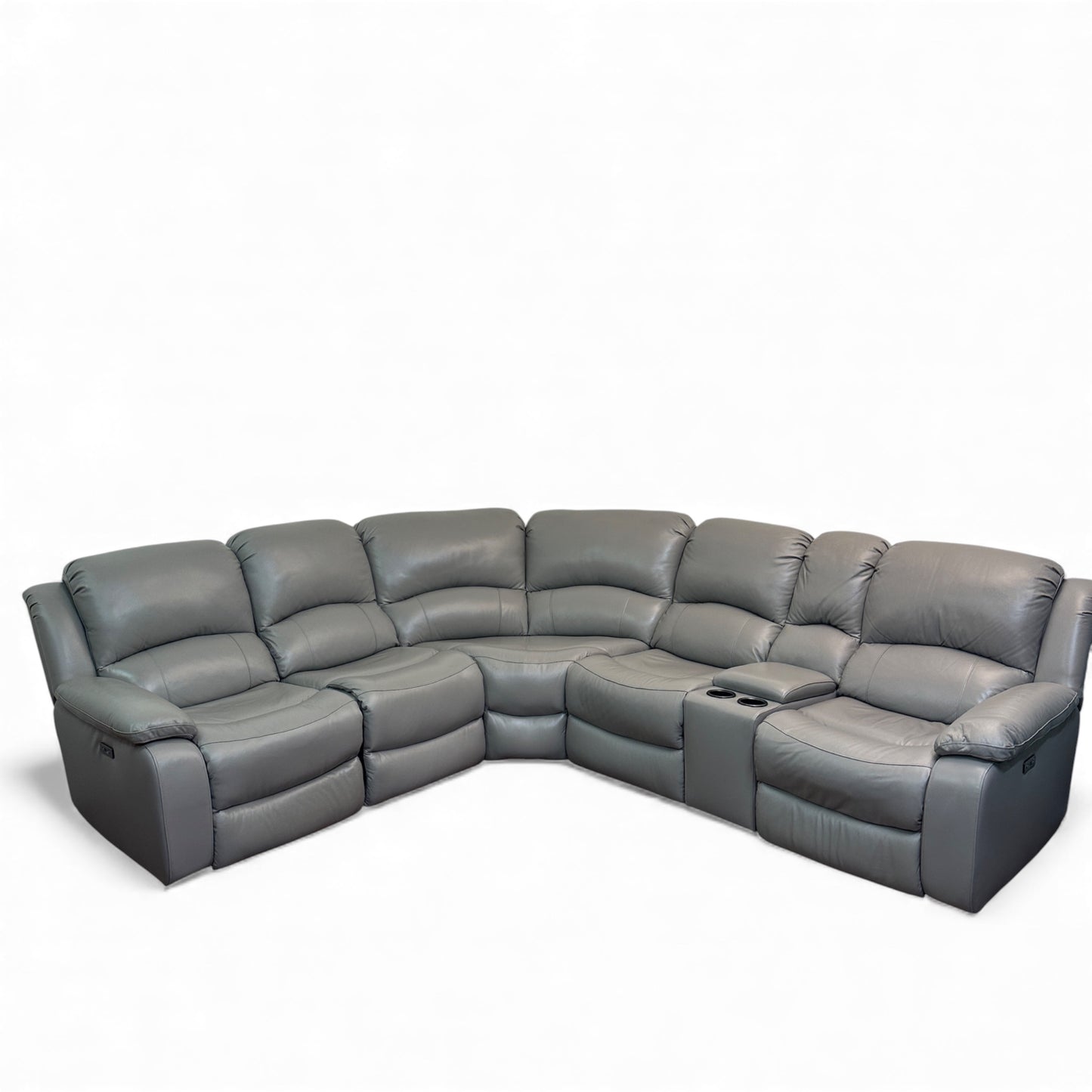 Marcel 6-Piece Genuine Leather Power Reclining Sectional