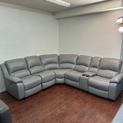 Marcel 6-Piece Genuine Leather Power Reclining Sectional