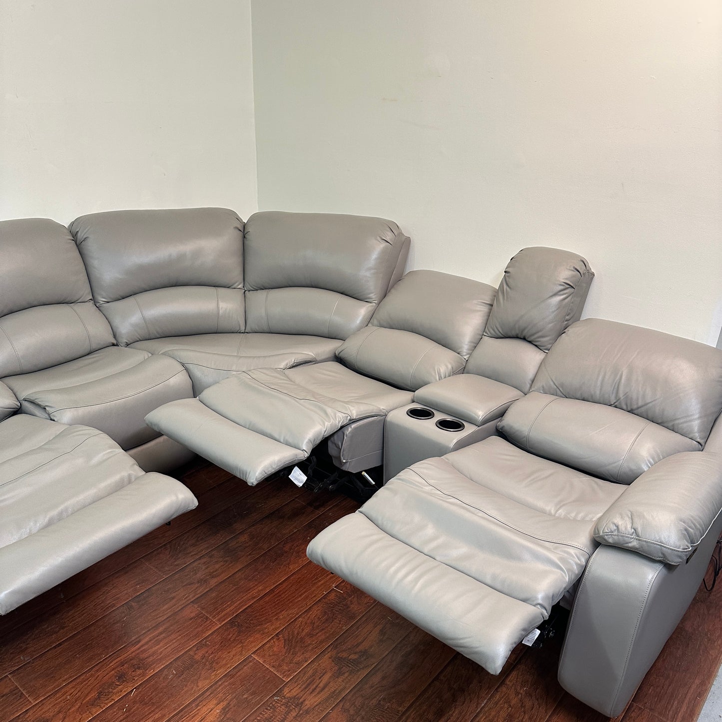 Marcel 6-Piece Genuine Leather Power Reclining Sectional