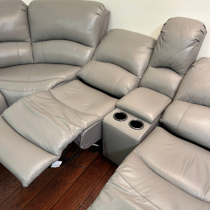 Marcel 6-Piece Genuine Leather Power Reclining Sectional