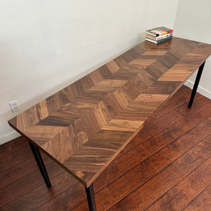 Karlby Walnut Office Desk - Adjustable Height